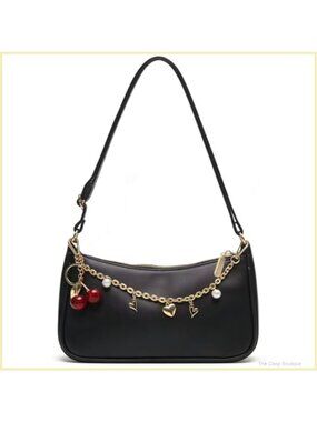Crescent Hobo Shoulder Bag PU Leather Crossbody Purse 2 Straps Women